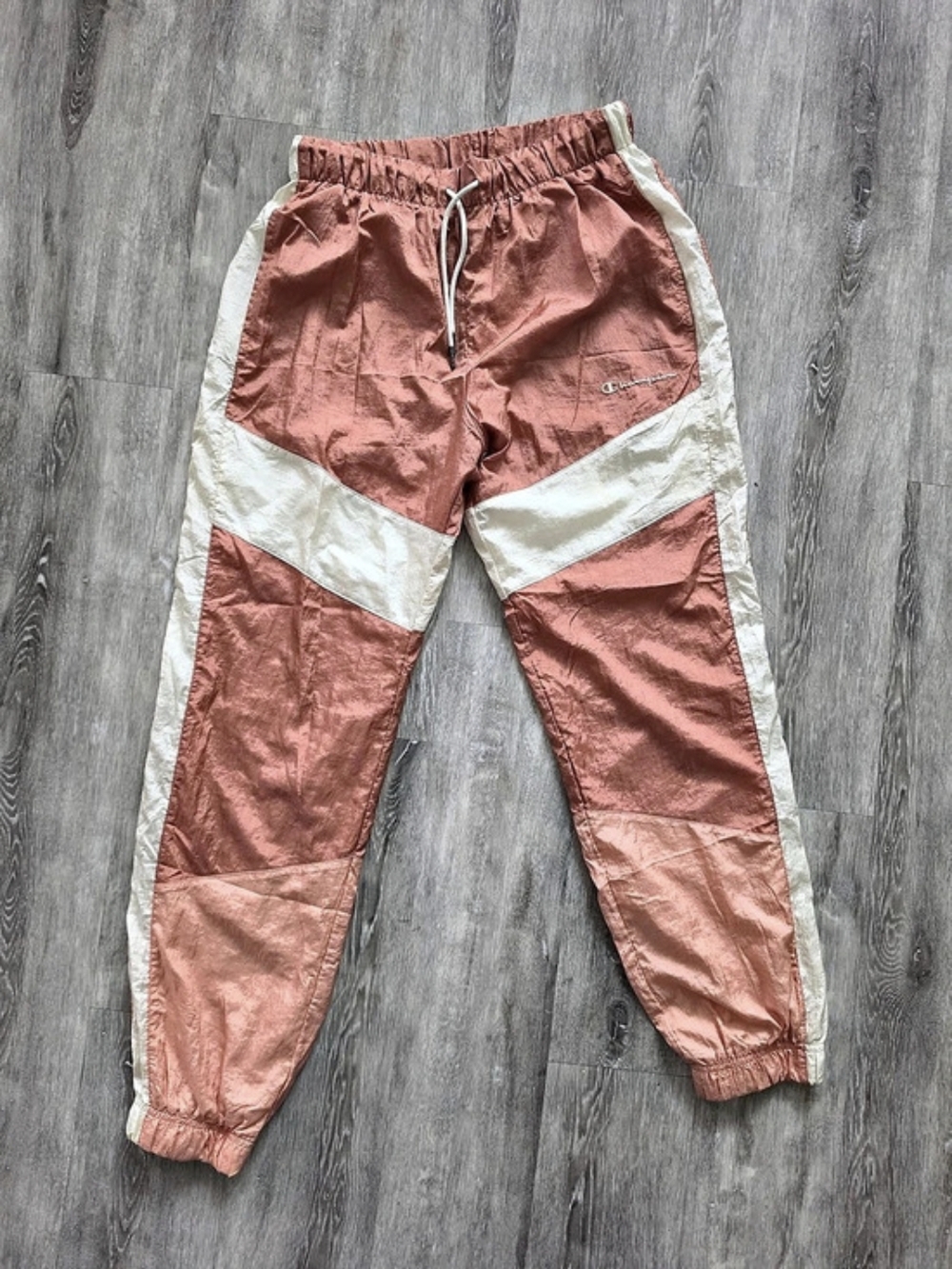Champion Color Block Track Pants in Pink & White/ Street Wear